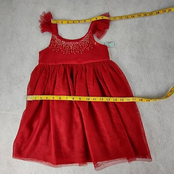 Cat & Jack Little Girls Sleeveless Ruffled Straps Formal Dress Size XS 4-5 (NWT) - Picture 9 of 11